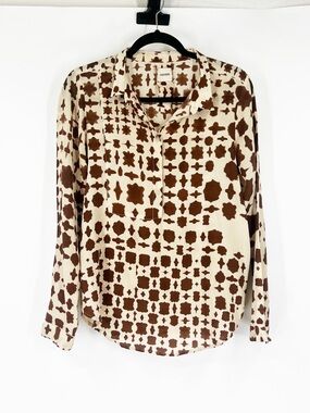 Humanoid 100% Long Sleeve Printed Popover Blouse